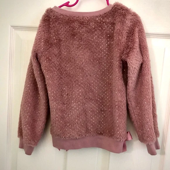 TAHARI GIRL Mauve Fluffy Shirt with Bows - Picture 3 of 9